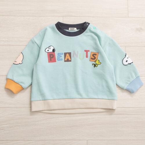 SNOOPY スヌーピー トレーナー 袖切替 ミント×95cm ベビーザらス限定