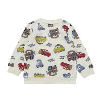 Disney ディズニー カーズ 長袖デイリートレーナー 起毛 総柄 ナチュラル×100cm ベビーザらス限定