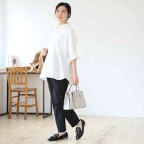 ママの時短らくちんタックパンツ ブラック M-L