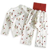 長袖腹巻付きパジャマ ニットキルト イチゴ柄 レッド×90cm ベビーザらス限定