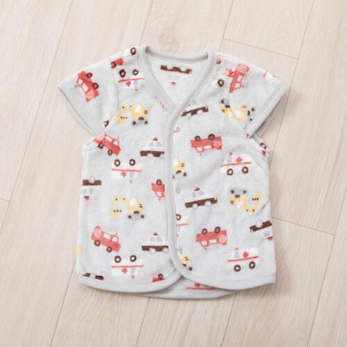 パジャマベスト フリース 働く車柄 グレー×80-95cm ベビーザらス限定