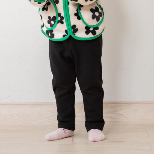 COJIKA 10分丈デイリーパンツ 裏シャギー 無地 ブラック&times;90cm ベビーザらス限定