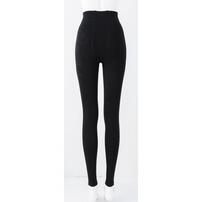 はじめてママのためのウェストらくらくレギンス 裏シャギー ブラック×M-L