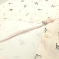 Petit jouet for maternity プティジョエット 長袖ワンピースパジャマ ロンパース型 スムース ネコ柄(ピンク×L-LL)