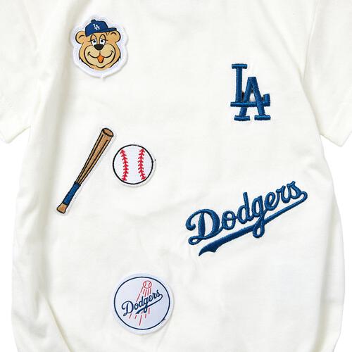 MLB ワッペン半袖ボディスーツ  ドジャース オフホワイト&times;70cm  ベビーザらス限定 赤ちゃん 出産準備 出産祝い ベビー服 子供服