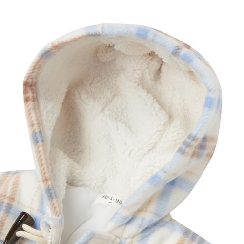 RAT-A-TATR ラッタッター ダッフルコート 中綿 チェック ナチュラル×80cm