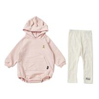 POLO BCS レギンス付フードロンパース ピンク×70cm ベビーザらス限定