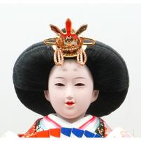 【雛人形】ケース親王飾り「桜刺繍茶ぼかしアクリル」（322125）