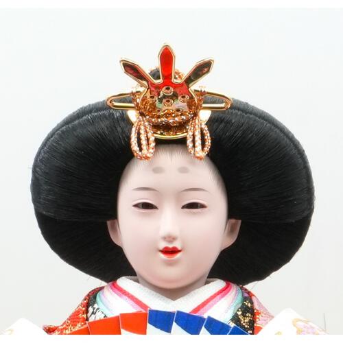 【雛人形】ケース親王飾り「桜刺繍茶ぼかしアクリル」（322125）