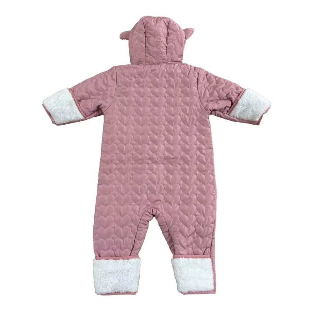 ジャンプスーツ くまみみ ハート柄 ブライトピンク×70cm ベビーザらス