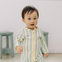 【FirstCloset×mioさん】 長袖ファスナーオール 足付き 裏毛 イエロー×70cmベビーザらス限定