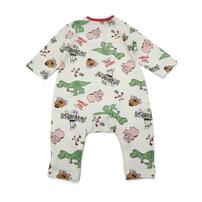 Disney ディズニー 長袖前開きプレオール スタイ付き トイストーリー ナチュラル×70-80cm