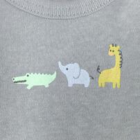 長袖ロンパース肌着 2枚組 スムス 恐竜×牛 ブルー×90cm ベビーザらス限定