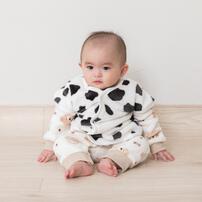 パジャマベスト フリース 牛柄 ブラック×80-95cm ベビーザらス限定