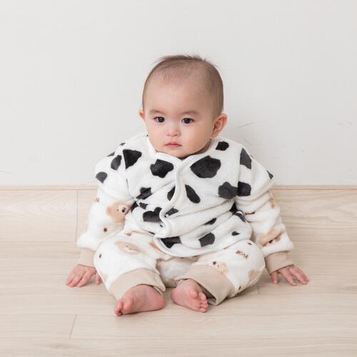 パジャマベスト フリース 牛柄 ブラック×80-95cm ベビーザらス限定