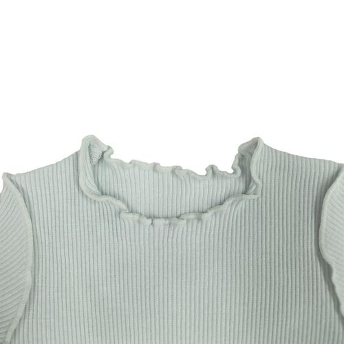 半袖ロンパース肌着 2枚組 リブメローボーダー パステルブルー&times;80cm ベビーザらス限定