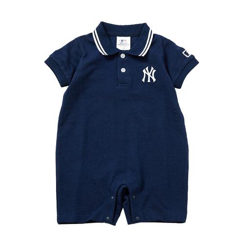 MLB 衿付き半袖カバーオール ヤンキース ネイビー&times;80cm  ベビーザらス限定