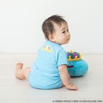 ドラクエベビー＆キッズ パイル半袖ボディスーツ キングスライム ブルー&times;70cm
