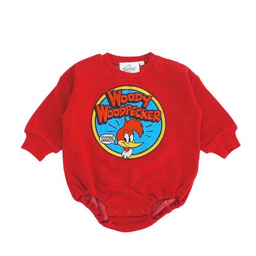 【Welcome to the Universe Baby × chimajiro0730さん】ウッドペッカー 長袖ダルマボディスーツ レッド×70cm