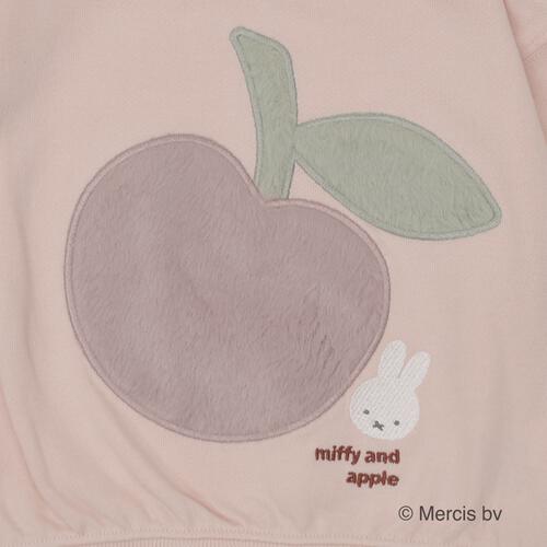 Miffy ミッフィー ファーアップリケトレーナー リンゴ ピンク&times;95cm