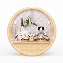 【雛人形】親王飾り 円形市松アレンジフラワー