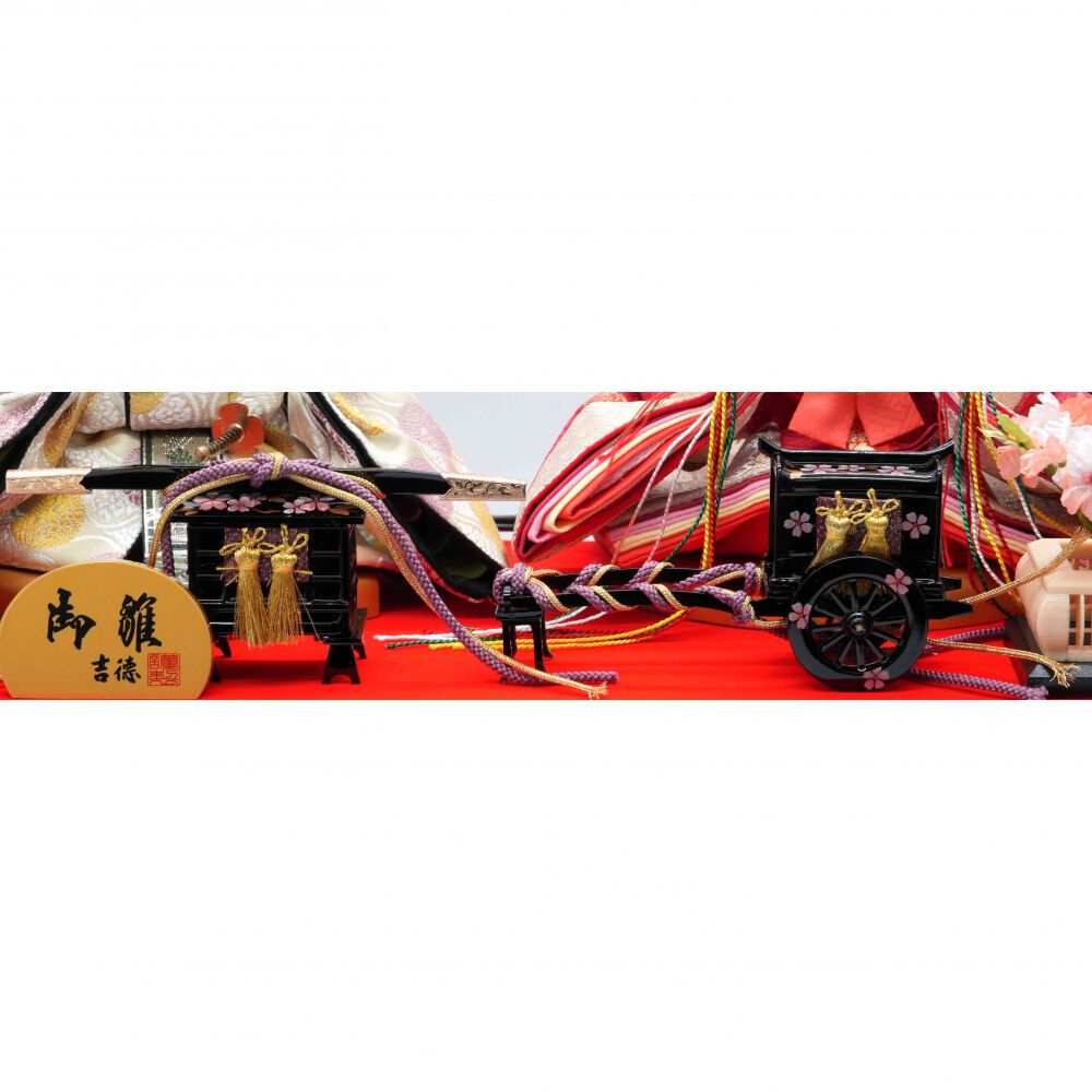 雛人形】ケース飾り 親王飾り「舞桜刺繍アクリル」 (322027)ひな人形