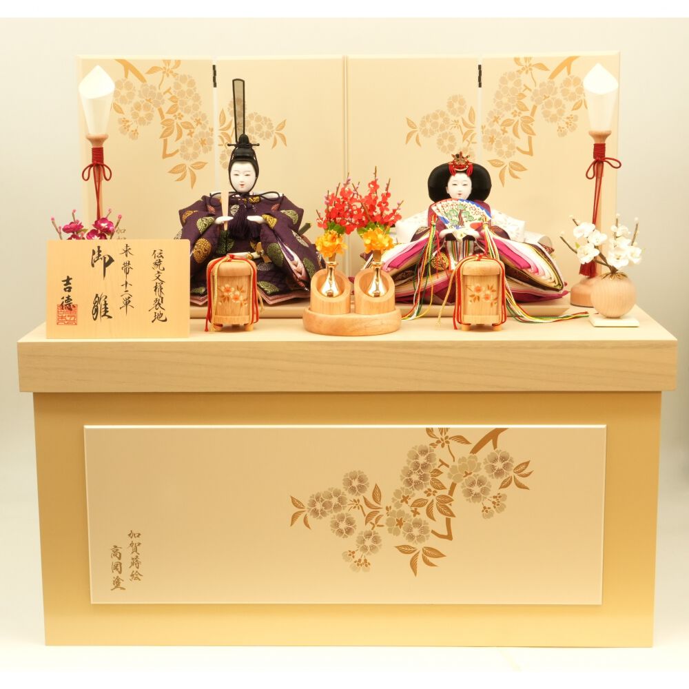 雛人形】収納親王飾り「桜加賀蒔絵高岡塗」（605822） | マタニティ