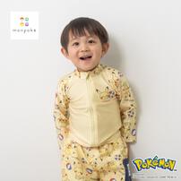 monpoke モンポケ 袖切替 ラッシュガード ピカチュウ＆ボール イエロー&times;90cm 水着 水遊び