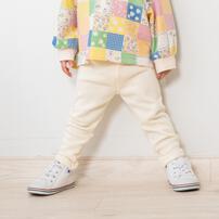 COJIKA 10分丈デイリーパンツ 裏シャギー テレコ無地 ホワイト&times;90cm ベビーザらス限定