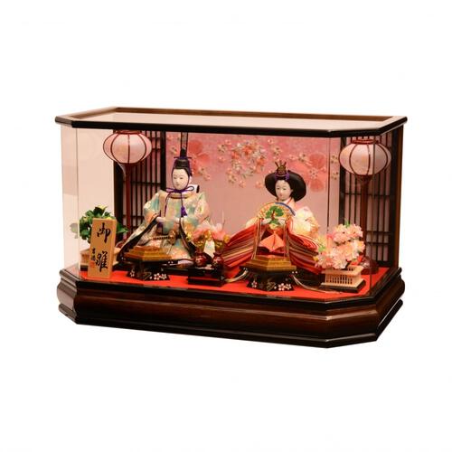 【雛人形】ケース飾り 親王飾り「格子に霞桜六角アクリル」  (322135)ひな人形 ひな祭り おしゃれ トイザらス・ベビーザらス限定【メーカー直送】