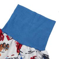 TOMICA トミカ 前開き長袖パジャマ 総柄 キルト 腹巻付き ブルー×100cm