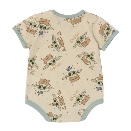 Disney ディズニー スターウォーズ 半袖ボディスーツ 総柄 グローグー ベージュ&times;80cm ベビーザらス限定 赤ちゃん 出産準備 出産祝い ベビー服 子供服