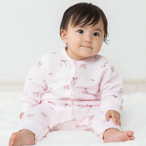 長袖カバーオール エアニット リボン柄(リボン&times;70cm)