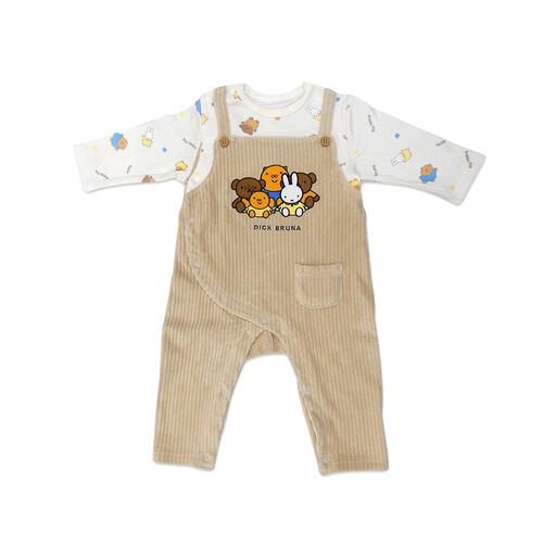 miffy ミッフィー 長袖フィットオールサロペット風 ミディアムベージュ×80cmベビーザらス限定