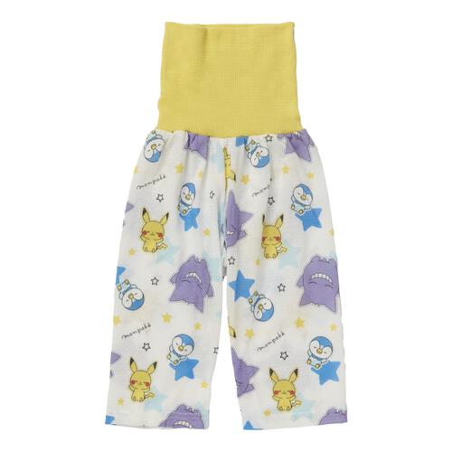 monpoke モンポケ 半袖パジャマ 総柄 腹巻付き イエロー&times;90cm