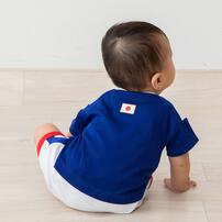 半袖ユニホームロンパース サッカー日本代表ver. メッシュ ブルー&times;70cm