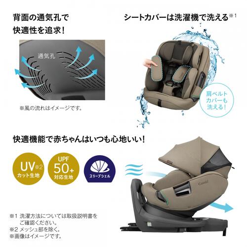 Combi コンビ  ホワイトレーベル THE S premium R129 エッグショック VA (プレミアムグレージュ) チャイルドシート ISOFIX固定 R129適合 ロングユース セパレート型 新生児～7歳ごろまで