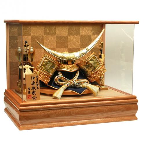 【五月人形】兜ケース飾り「伊達政宗金色市松パノラマアクリル」（538713）トイザらス・ベビーザらス限定【メーカー直送】