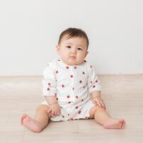 日本製ちびオール スムス イチゴ柄 ナチュラル×50-60cm ベビーザらス限定