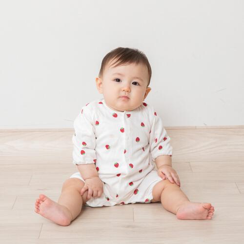 日本製ちびオール スムス イチゴ柄 ナチュラル×50-60cm ベビーザらス限定