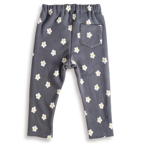 COJIKA 10分丈デイリーパンツ 裏シャギー デイジー柄 グレー×90cm ベビーザらス限定