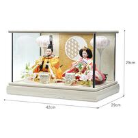 【雛人形】ケース親王飾り「透かし麻の葉木目調」（322317）