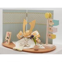 【五月人形】兜飾り 床飾り「青海波二曲屏風積木鯉付き」 (536670)コンパクト おしゃれ 男の子 トイザらス・ベビーザらス限定【メーカー直送】