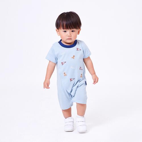 POLO BCS ロゴクマ半袖ロンパース ターコイズ&times;70cm ベビーザらス限定