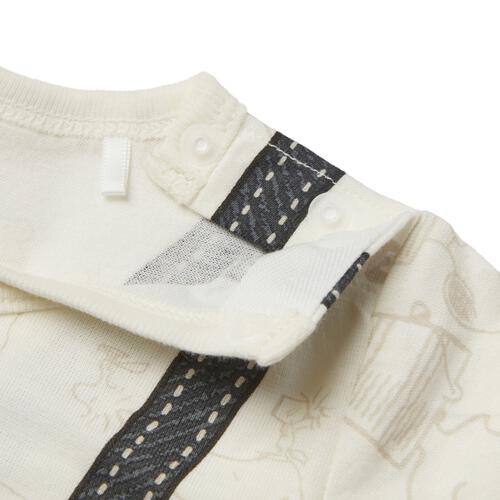 SNOOPY 半袖ボディスーツ サロペット風 スヌーピー ナチュラル&times;70cm