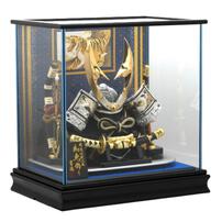 【五月人形】兜飾り ケース飾り「彫金龍立体鍬形一本太刀」 (538105)コンパクト ブルー 男の子 トイザらス・ベビーザらス限定【メーカー直送】