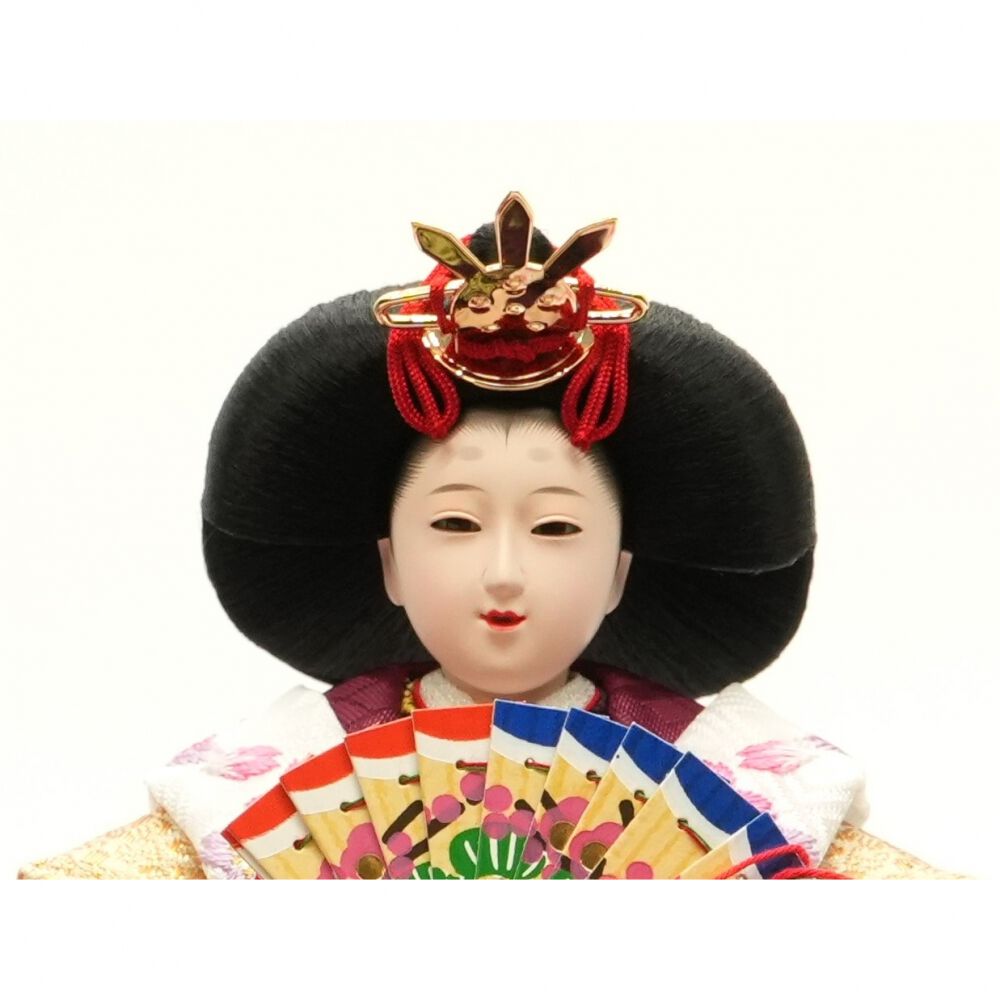 お雛様とお飾り　(展示品) 雛人形】ケース飾り 親王飾り「花刺繍グレージュアクリル」 (322902