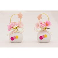 【雛人形】木目込みケース飾り 五人飾り「ひなまり」クリスタル (337206) ひな人形 おしゃれ ピンク トイザらス・ベビーザらス限定【メーカー直送】