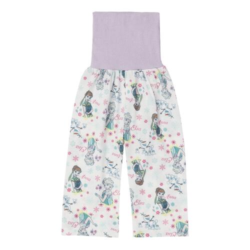 Disney ディズニー 半袖パジャマ アナと雪の女王 総柄 腹巻付き パープル&times;100cm