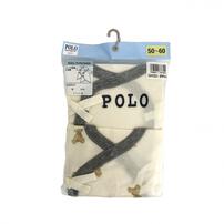 POLO BCS 2枚組 新生児肌着 コンビ ロゴクマ オフホワイト×50-60cm